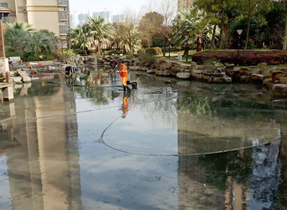 诏安景观池淤泥清理